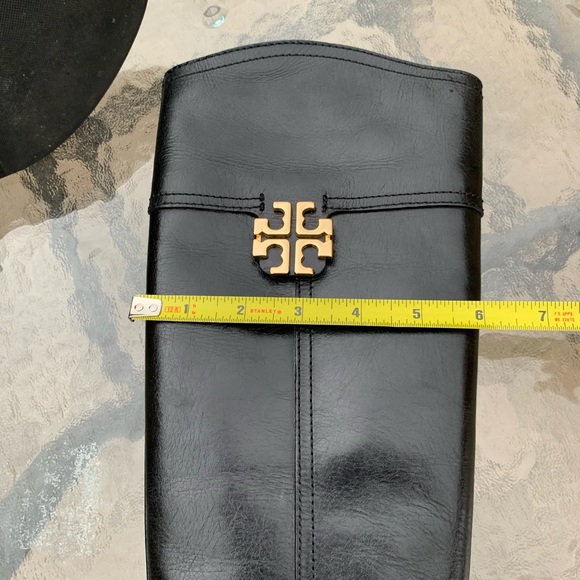 Tory Burch ELOISE Equestrian Knee High Tall Riding Boots Sz 4.5 Gold Logo - Picture 11 of 11